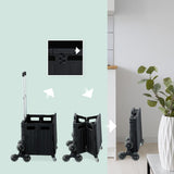 DS BS Foldable Utility Cart with Stair Climbing Wheels - Black