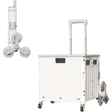 DS BS Foldable Utility Cart with Stair Climbing Wheels - White