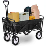DS BS 150L Folding Outdoor Utility Wagon Heavy Duty Camping Cart - Black