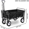 DS BS 150L Folding Outdoor Utility Wagon Heavy Duty Camping Cart - Black