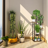 DS BS 5 Tier Plant Stand Indoor Corner Flower Shelf with MDF Boards