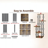 DS BS 5 Tier Plant Stand Indoor Corner Flower Shelf with MDF Boards