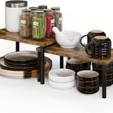 DS BS 2 Pieces Stackable Countertop Organizer Shelf Set