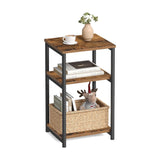 DS BS 3 Tier Side Table with Storage Shelf Narrow End Table