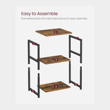 DS BS 3 Tier Side Table with Storage Shelf Narrow End Table