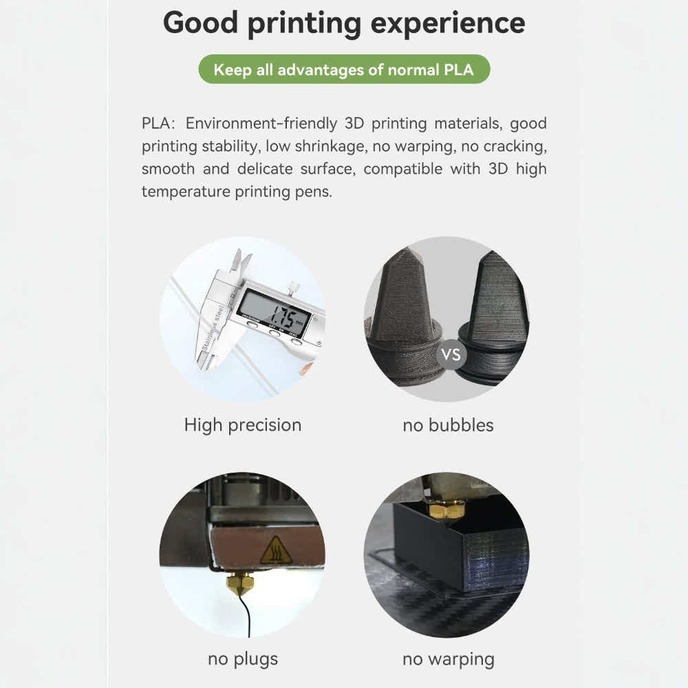 DS BS PLA+ Filament 1.75mm 1KG for 3D Printer - White