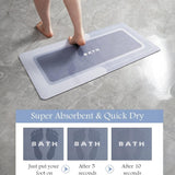 DS BS Quick-Dry Bath Mat with Rubber Backing 60×90cm