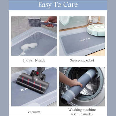 DS BS Quick-Dry Bath Mat with Rubber Backing 60×90cm