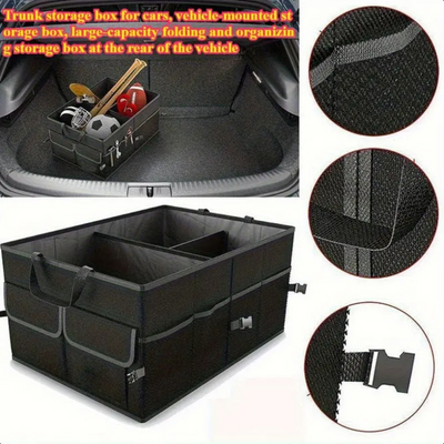 DS BS Car Trunk Organizer with Lid – 60L Foldable Storage Box BK