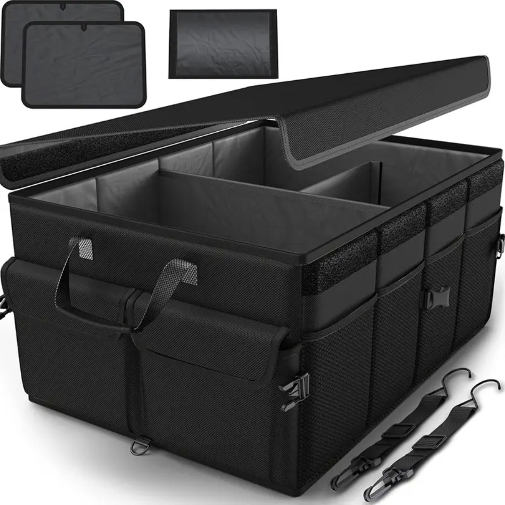 DS BS Car Trunk Organizer with Lid – 60L Foldable Storage Box BK