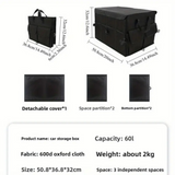 DS BS Car Trunk Organizer with Lid – 60L Foldable Storage Box BK
