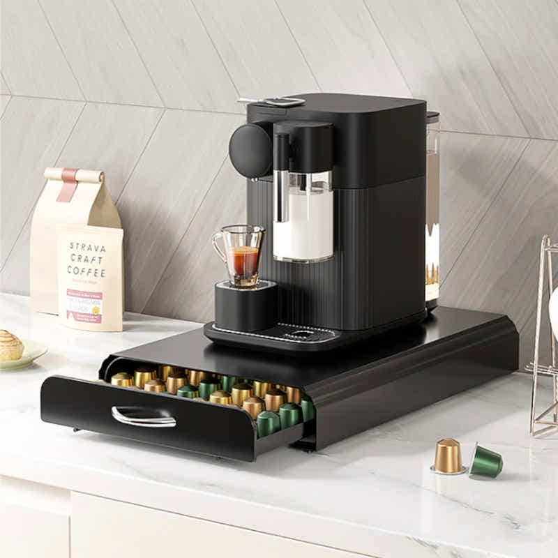 DS BS Coffee Capsule Drawer Organizer Steel Pod Storage for 60 Nespresso Capsule