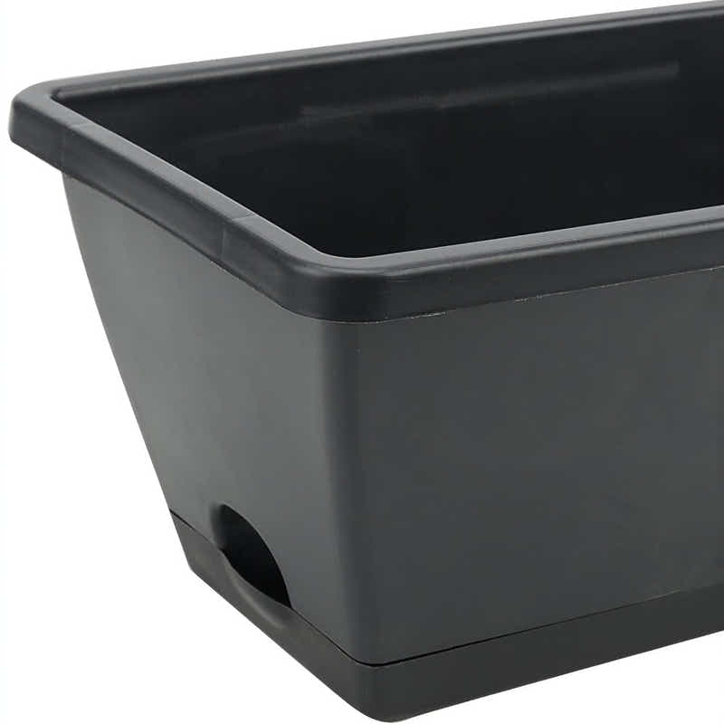 DS BS 10 Pack 15L Rectangular Planter Box Set With Drainage Tray