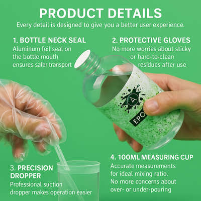 DS BS DIY Epoxy Resin Kit for Crafts and Jewelry with Mixing Tools Included