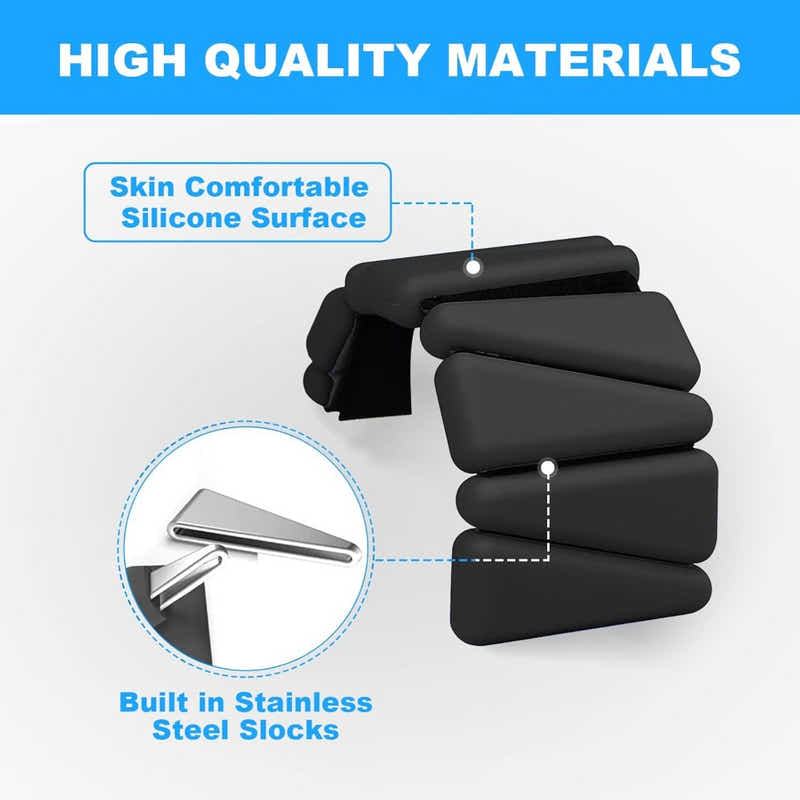 DS BS 2 Pack Adjustable Silicone Wrist Weights - 2 lbs