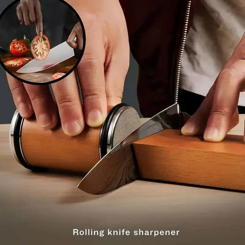 DS BS Rolling Knife Sharpener Kit Beech Wood Magnetic Rolling Sharpener