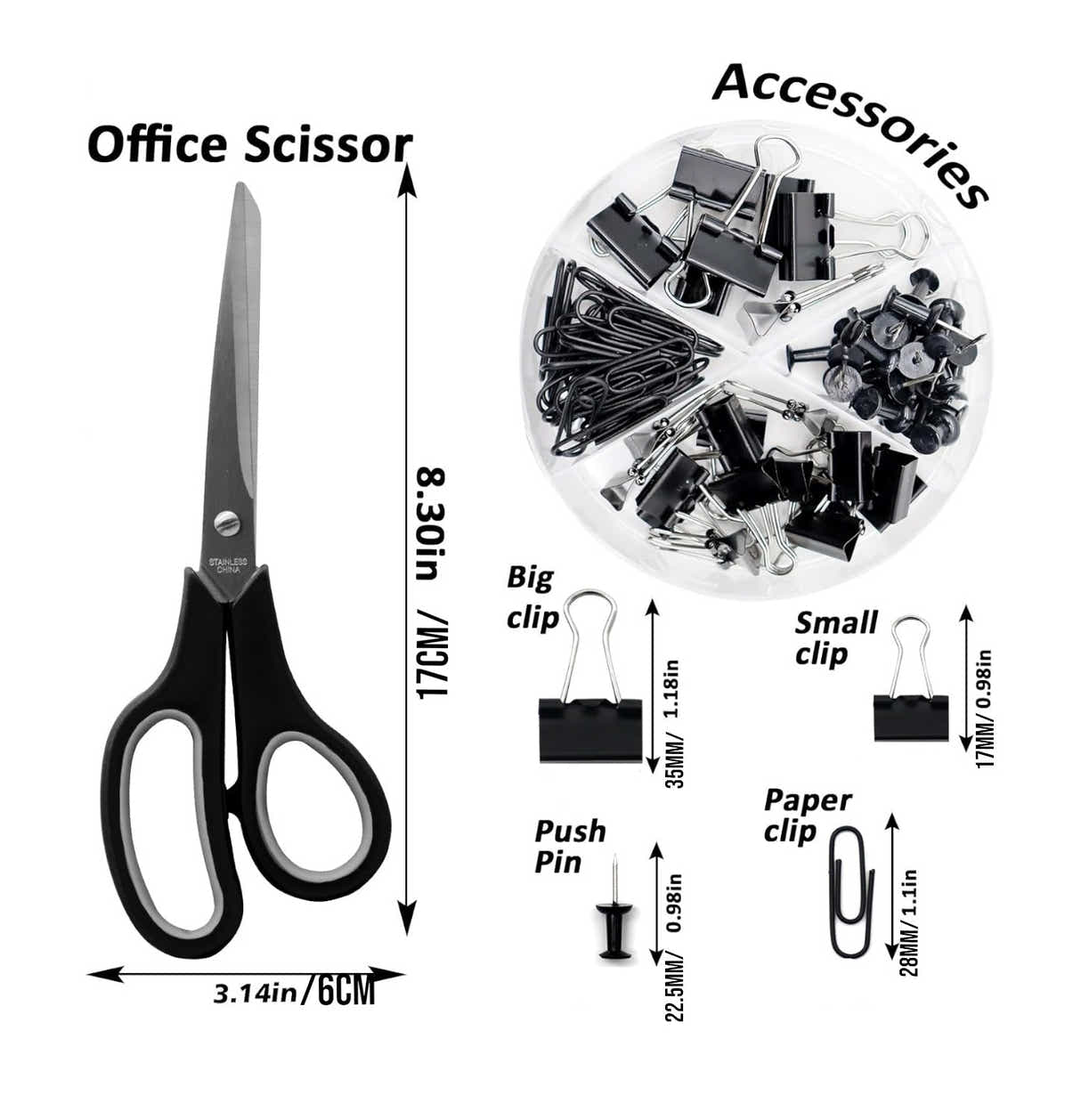 DS BS 8 Piece Desk Supplies Kit Office Stationery Set