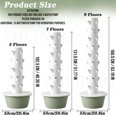 DS BS 7 Layer Vertical Soilless Hydroponic Tower Planter