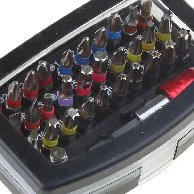 DS BS 32-Piece S2 Steel Color Coded Screwdriver Bit Set