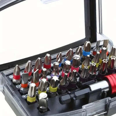 DS BS 32-Piece S2 Steel Color Coded Screwdriver Bit Set