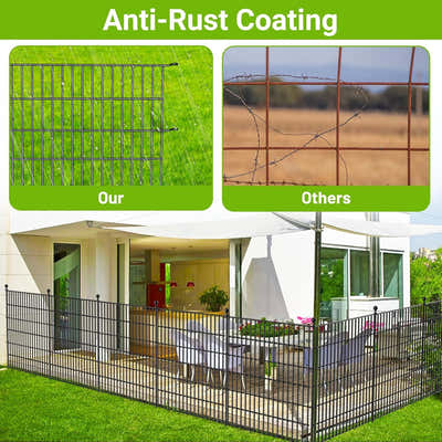 DS BS 10 Pack Metal Garden Barrier Fence Animal Fence Panels,Garden Border