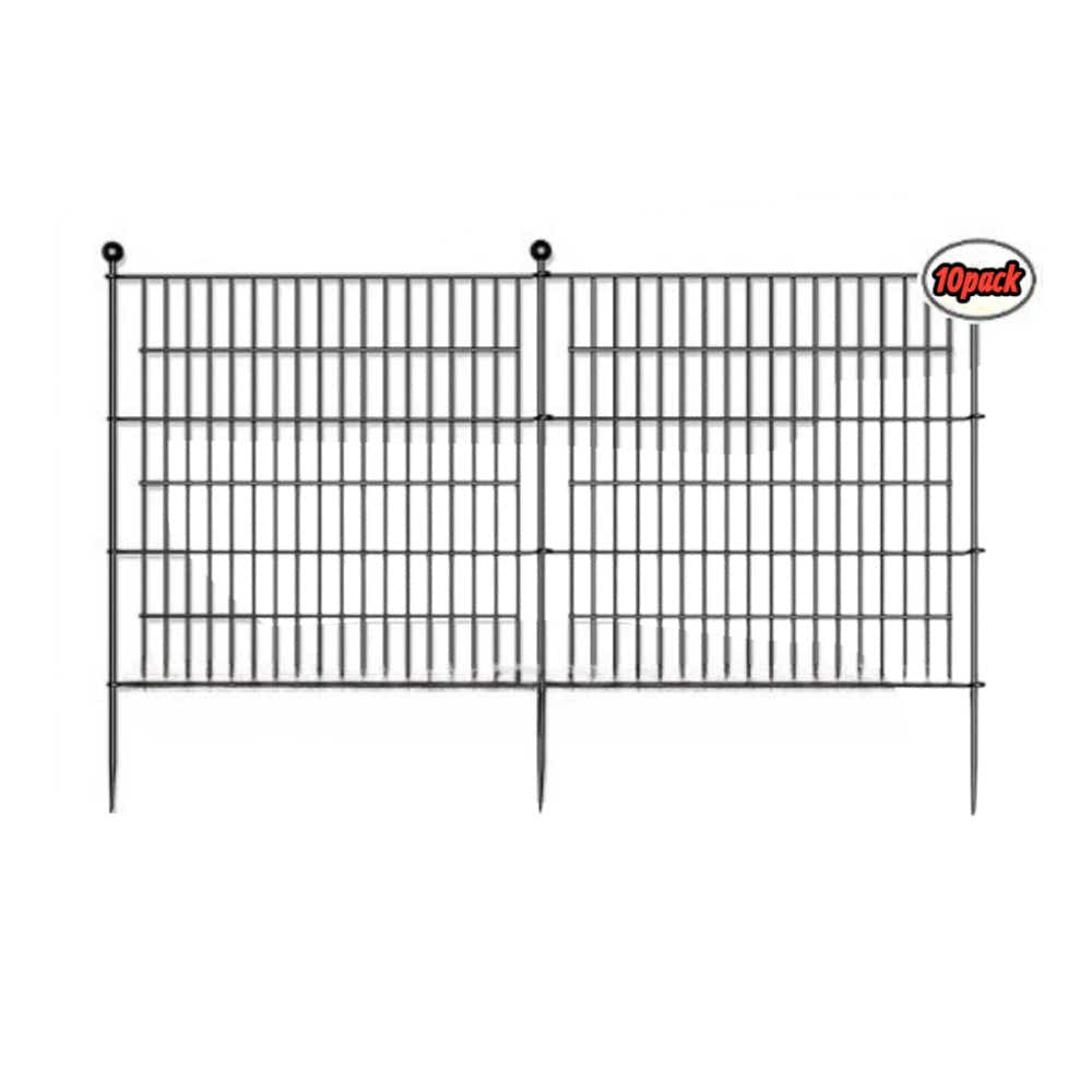 DS BS 10 Pack Metal Garden Barrier Fence Animal Fence Panels,Garden Border
