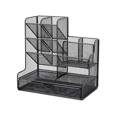 DS BS Mesh Desk Organizer with Drawer Pen Holder