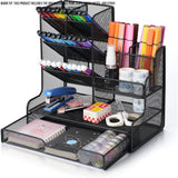 DS BS Mesh Desk Organizer with Drawer Pen Holder