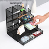 DS BS Mesh Desk Organizer with Drawer Pen Holder
