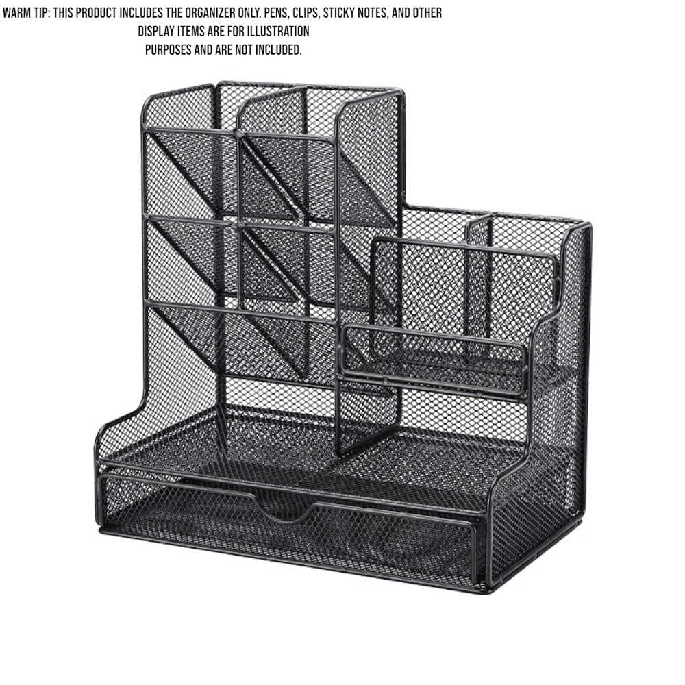 DS BS Mesh Desk Organizer with Drawer Pen Holder