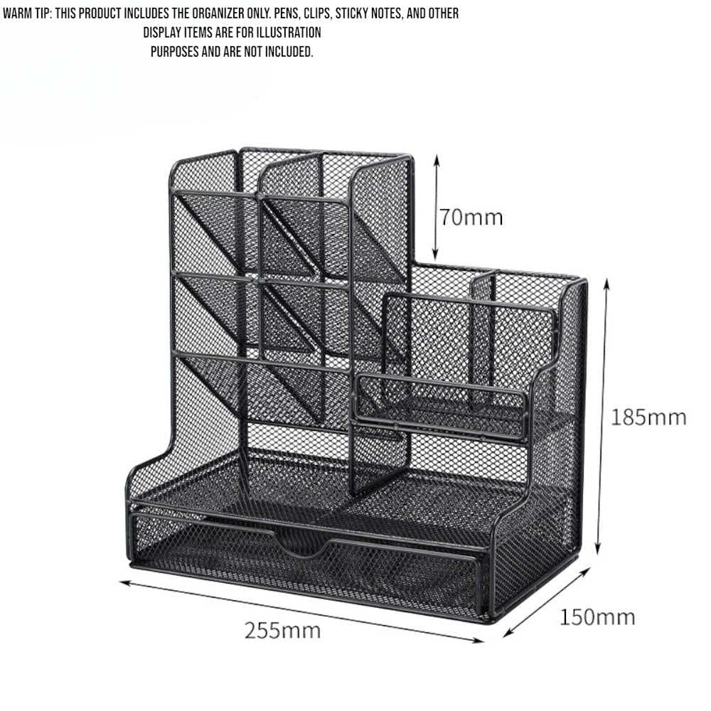 DS BS Mesh Desk Organizer with Drawer Pen Holder