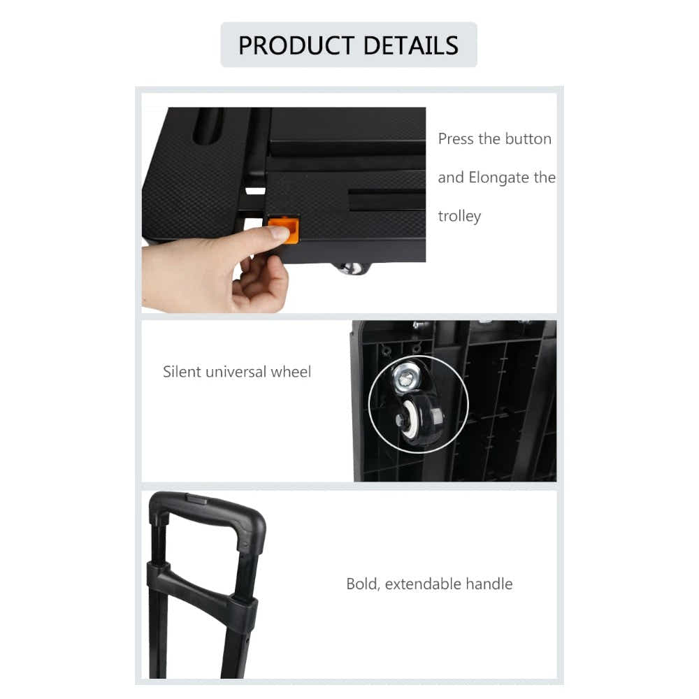 DS BS Foldable Luggage Trolley 6 Wheel Heavy Duty Cart