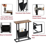 DS BS Narrow Side Table with Magazine Holder