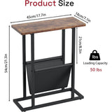 DS BS Narrow Side Table with Magazine Holder
