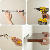 DS BS Set of 2 Floating Wall Shelves with Metal Bracket - Brown