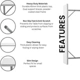 DS BS Slim Folding Table 180×45cm Space Saving Design with Strong Steel Legs