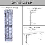 DS BS Slim Folding Table 180×45cm Space Saving Design with Strong Steel Legs