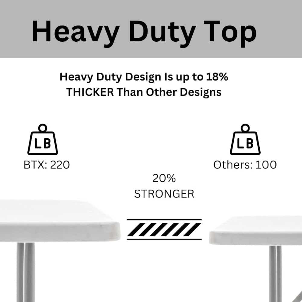 DS BS Slim Folding Table 180×45cm Space Saving Design with Strong Steel Legs