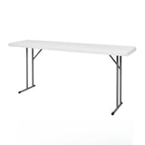 DS BS Slim Folding Table 180×45cm Space Saving Design with Strong Steel Legs