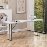 DS BS Slim Folding Table 180×45cm Space Saving Design with Strong Steel Legs