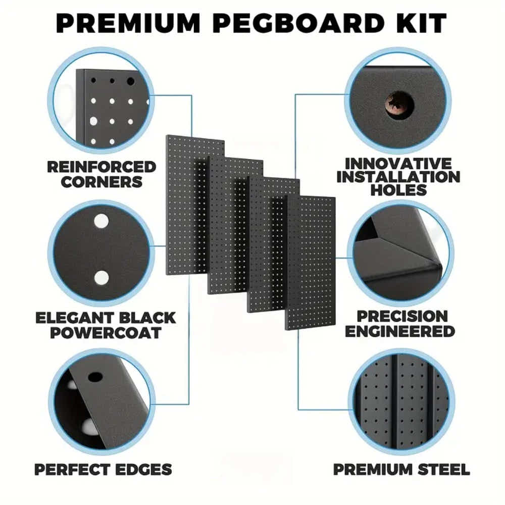 DS BS 4 Pack Metal Pegboard Tool Organizer