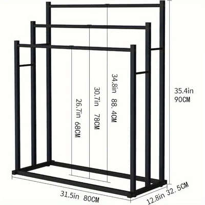 DS BS Free Standing 3 Tier Metal Towel Rack Bathroom Towel Holder