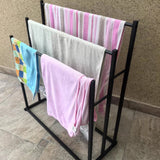 DS BS Free Standing 3 Tier Metal Towel Rack Bathroom Towel Holder
