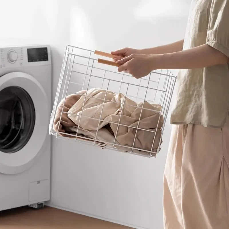 DS BS 2 Tier Laundry Basket Cart with Wheels Removable Wire Baskets