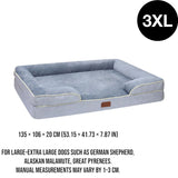 DS BS Orthopedic Memory Foam Dog Bed with Bolster Sides - 3XL