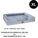 DS BS Orthopedic Memory Foam Dog Bed with Bolster Sides - XL