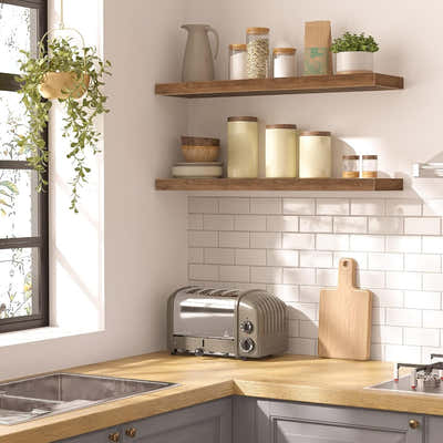 DS BS Set of 2 Rustic Floating DIY Wall Shelves – 60cm