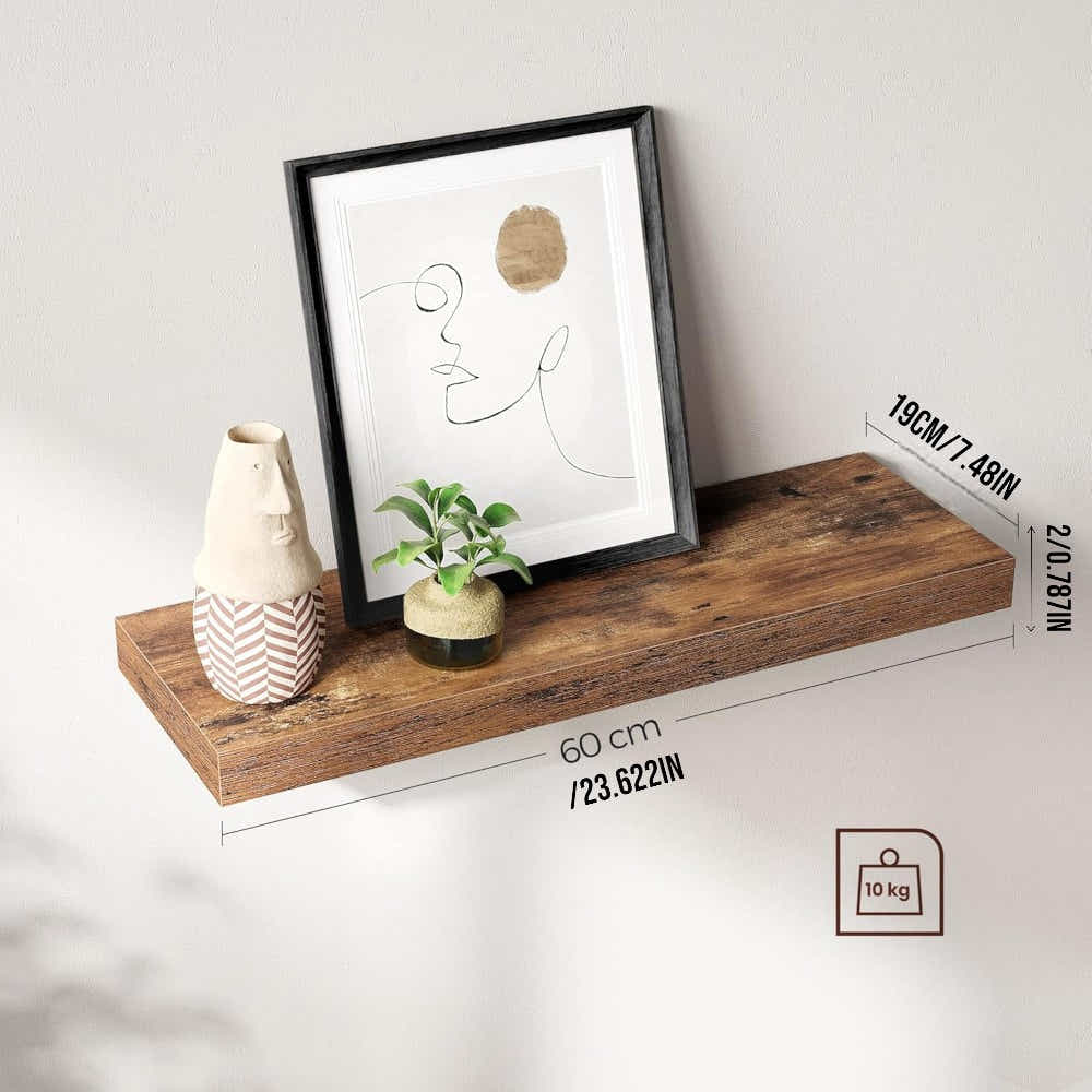 DS BS Set of 2 Rustic Floating DIY Wall Shelves – 60cm