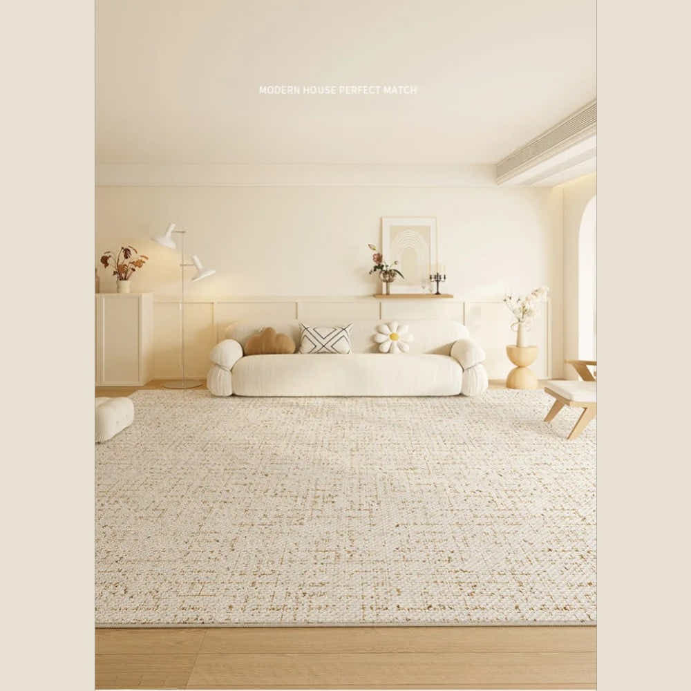 DS BS Area Rug 120x160cm Modern Minimalist Living Room Carpet - Warm Cream Linen