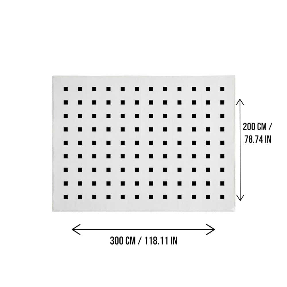 DS BS Area Rug 200x300cm Modern Minimalist Living Room Carpet - Pure White Grid